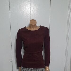 Chico's Deep Burgundy Long Sleeve Blouse
